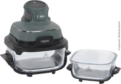 Ninja FN101EUGY CRISPi Salbeigrün, Sage 4-in-1 Tragbare Glas-Heißluftfritteuse 