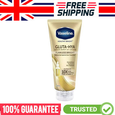 Vaseline Gluta-Hya Flawless Glow Serum Lotion 330ml Aufhellende Feuchtigkeitsspendende Haut