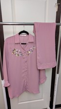 Pink Floral Embroidered Sequin Georgette Ruffle 2-piece Co-ord Set Chest Size 42