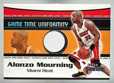 2000 Fleer Game Time Alonzo Mourning Uniformity #NNO Game Player Worn Heat