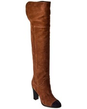 Veronica Beard Conrad Suede Over-The-Knee Boot Women's Brown 7