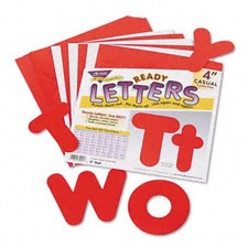 Trend Red 4" Casual Combo Ready Letters Set - 20 Number, 82 Lowercase Letters,