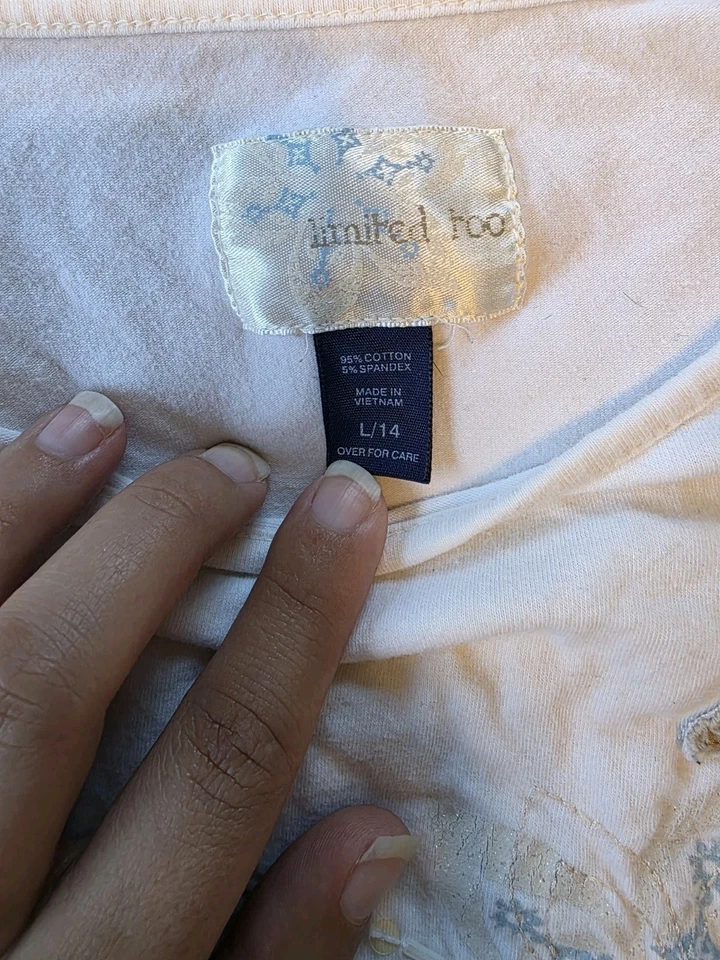 Camisa de manga comprida bordada branca demais limitada | Meninas tamanho 14 | Floral Y2K - Imagem 3 de 4