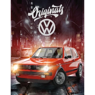 BERONAGE VW Volkswagen Blanket Golf GTI 088 | 130 x 170 cm | Bedspread Cosy Blanket