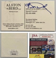 Former Senator Bob Dole Signed Autograph Business Card - JSA Cert - FREE S&H!