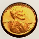1947-P Lincoln Wheat Cent Penny GEM RED BU From an Original Bank Roll