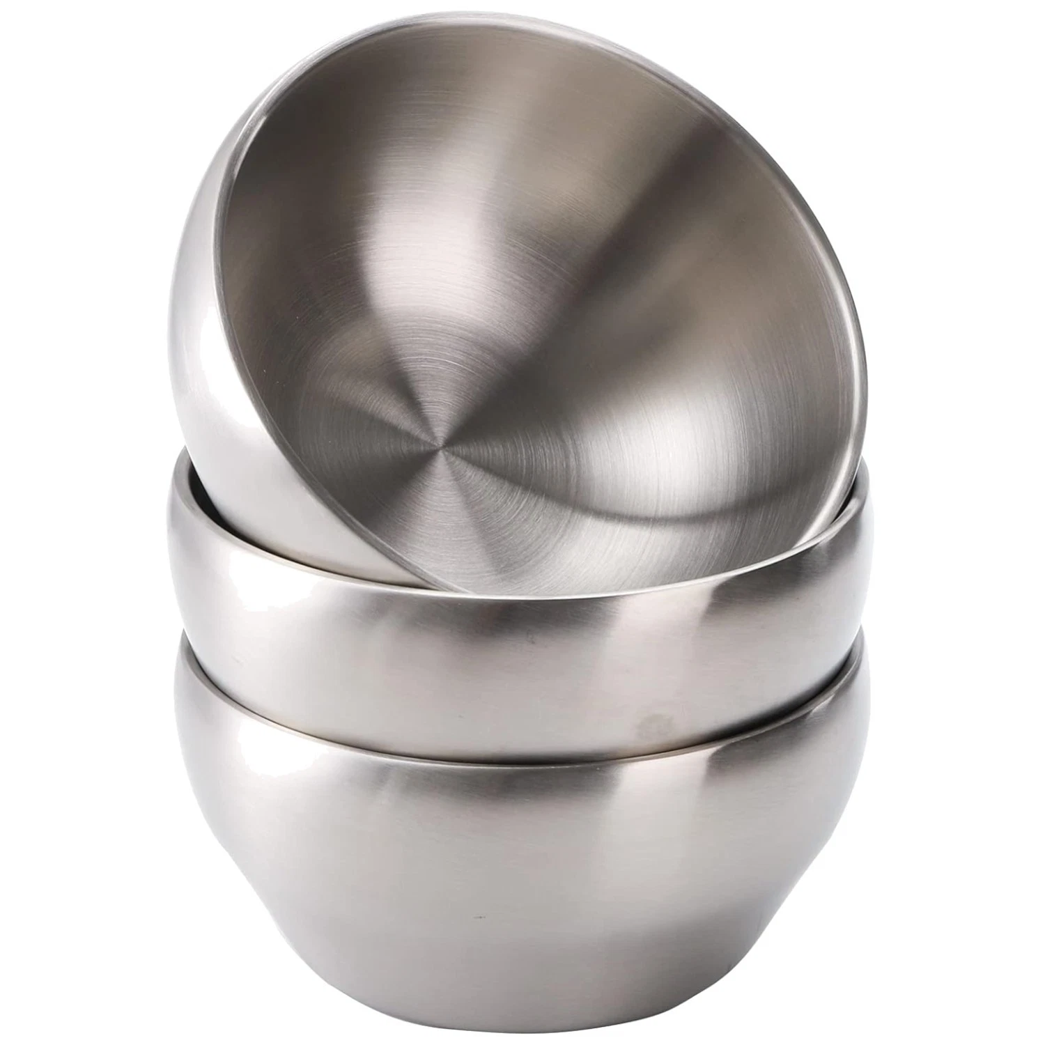 Shatterproof Stainless Steel Serving Bowls, Set of 3