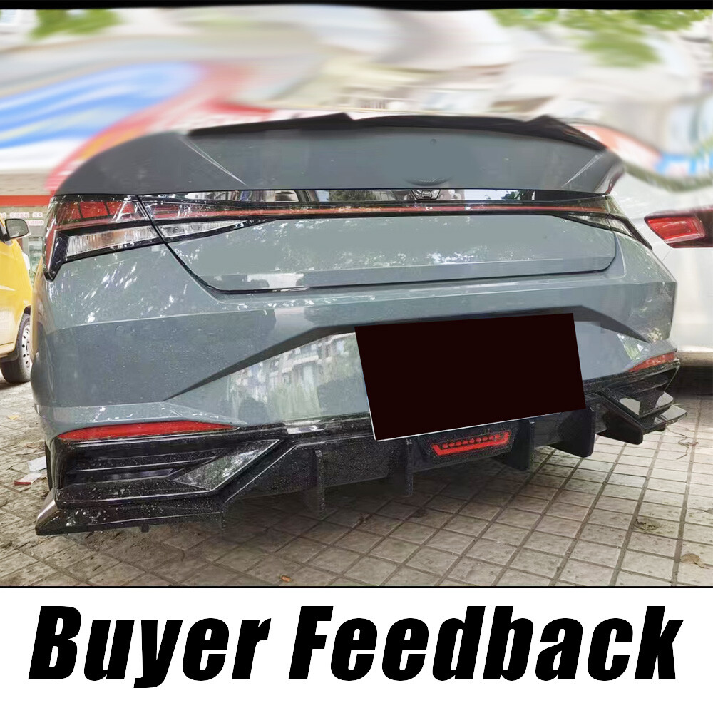 Rear Diffuser W/ LED Brake Light Fits For 2021+ HYUNDAI ELANTRA GLOSS BLACK US