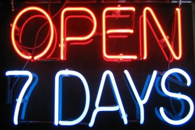 Open 7 Days Neon Light Sign 17''x14'' Lamp Glass Window Poster Decoration UX