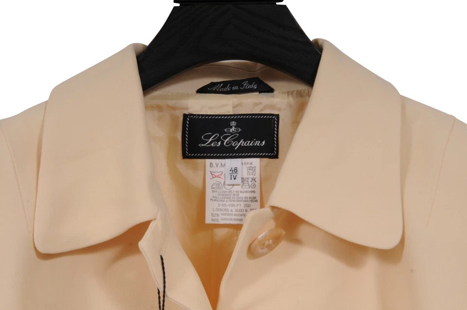 Blazer Abrigo Chaqueta Viscosa Acetato Amarillo Les Copains Mujer Talla 46 XL Nuevo con Etiquetas Foto 4 de 4