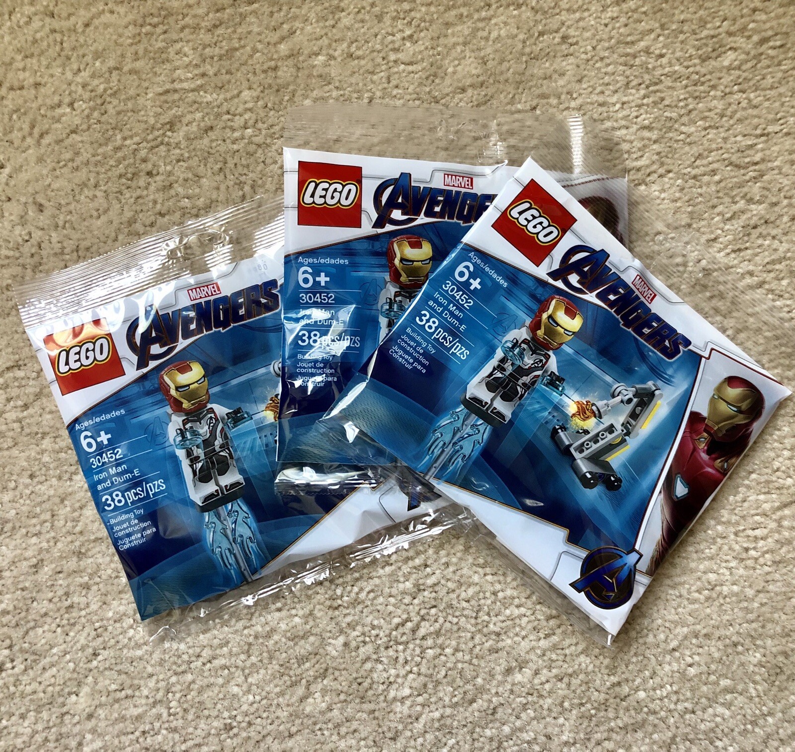 lego iron man and dum e polybag
