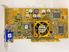 RARE ASUS AGP-8170DDR 64M NVIDIA GEFORCE4 MX440 AGP VGA CARD GOLD FAN MDL MXB41