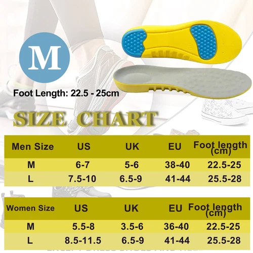 Orthotic Shoe Insoles Inserts Flat Feet High Arch Support Sports For Men & Women - Picture 20 of 25