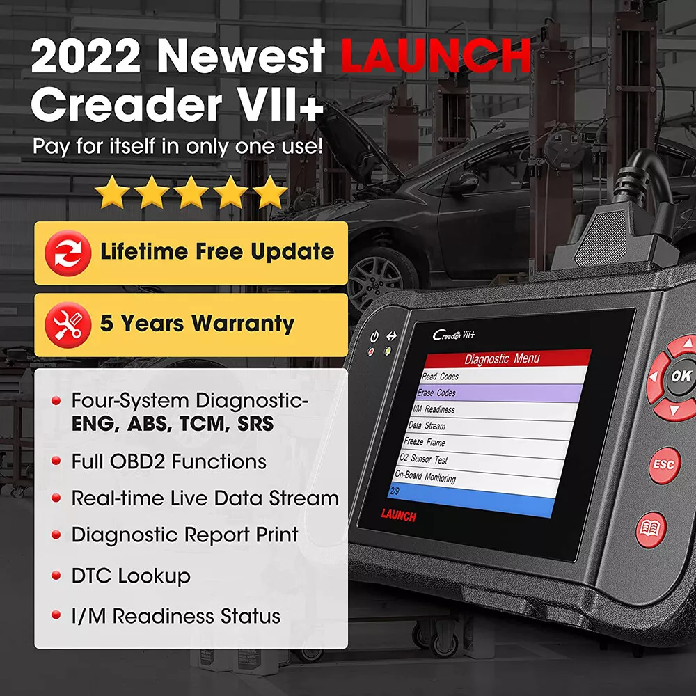 LAUNCH CRP123 OBD2 Scanner, Engine/ABS/SRS/Transmission Code Reader Car  Diagnostic Scan Tool, Full OBDII Modes Automotive Scanner, Live Data Stream