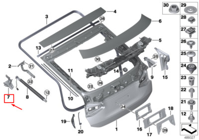 BMW 6 Gran Turismo G32 Feedback-Hebel hinten links 41007468697
