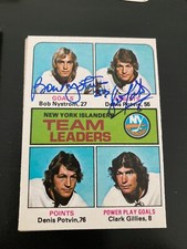 Islanders Denis Potvin Bob Nystrom Signed 1975-76 OPC card