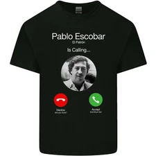 Pablo Escobar El Patron Is Calling Mens Light Cotton T-Shirt