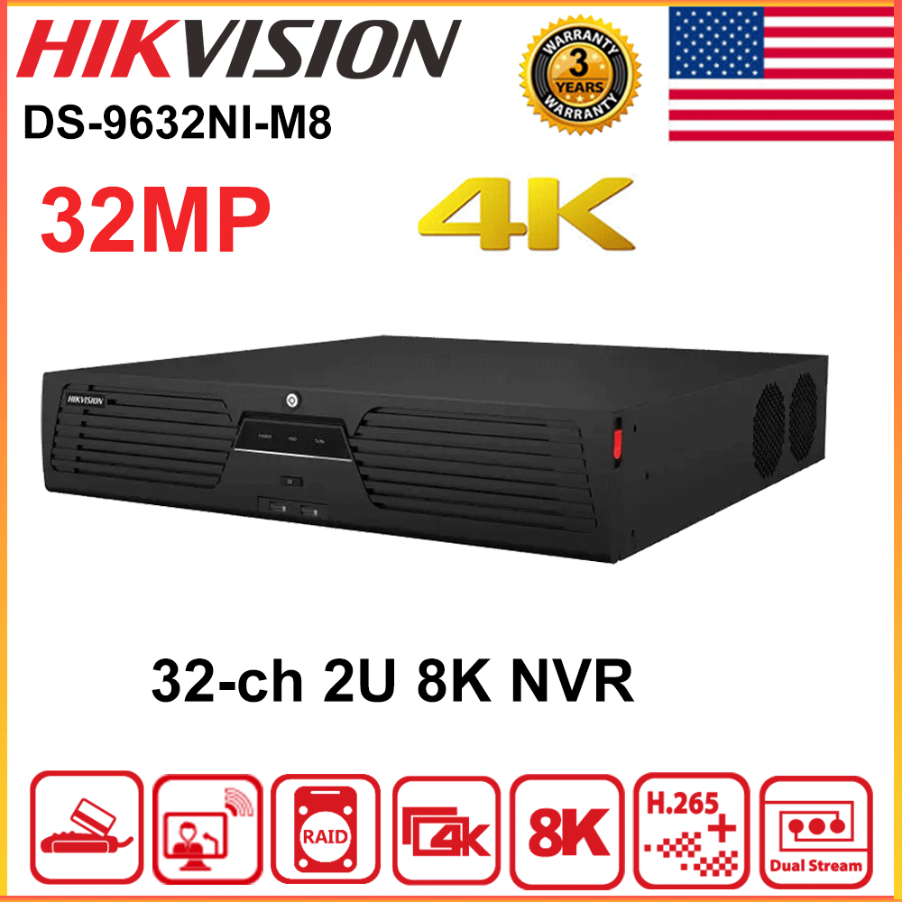 Hik DS-9632NI-M8 32CH 8K NVR HDMI VGA up to 32MP NO HDD