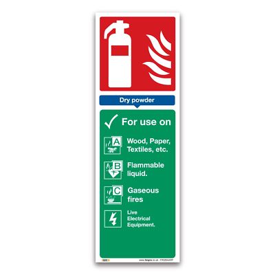 Trockenpulver Feuerlöscher Anweisungsschild, 300x100mm, Kunststoff - Brandschutz