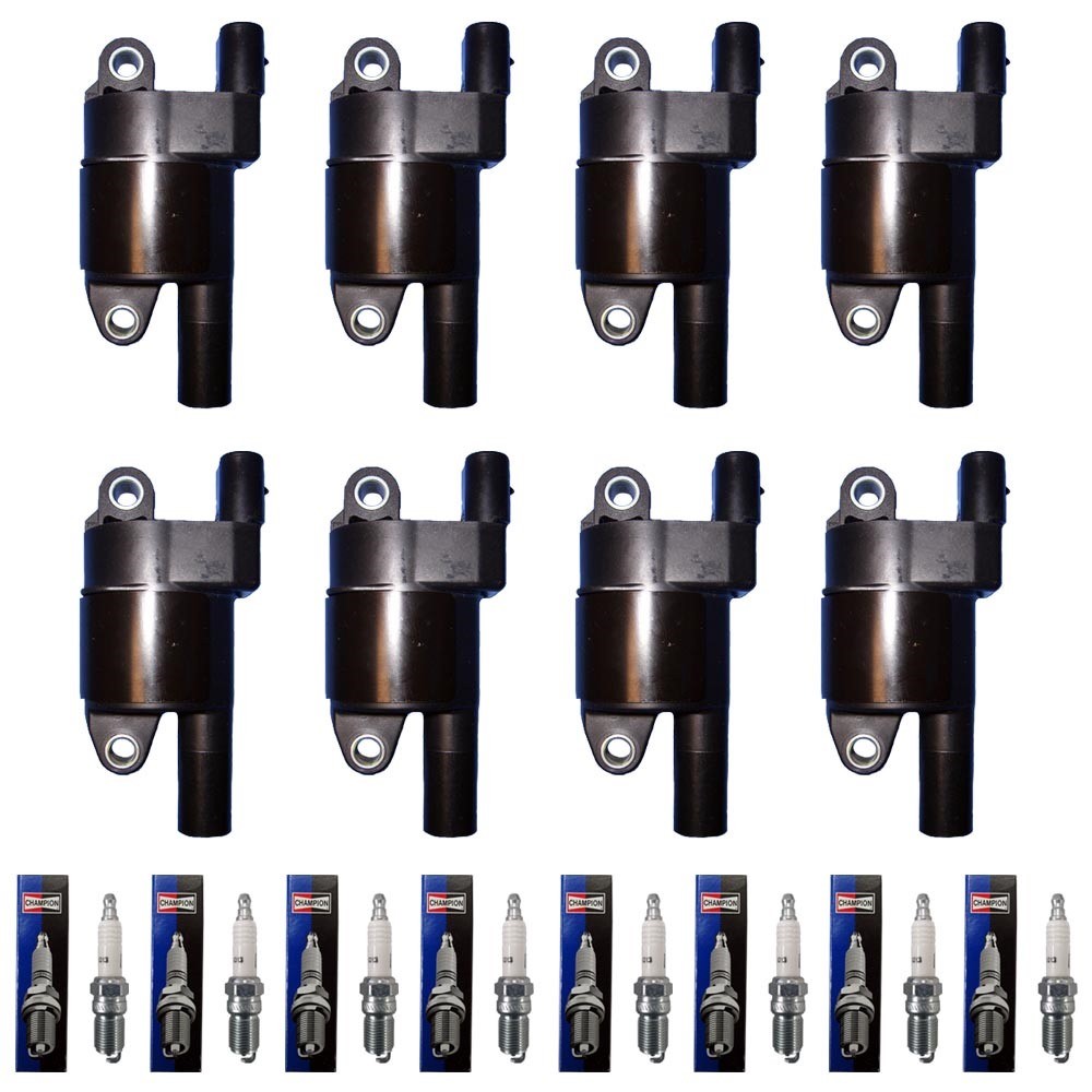 8 AD Auto Parts Ignition Coils 8 Champion 3013 Platinum Spark Plugs