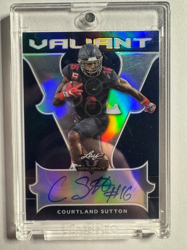 K287.700 - 2018 Leaf Valiant Navy #BACS1 Courtland Sutton #/25 Auto