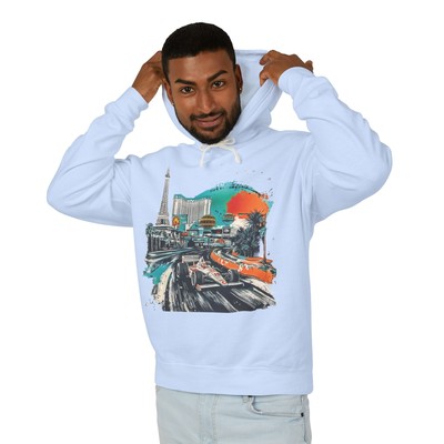 Unisex Lightweight Hooded Sweatshirt Vegas Grand Prix Street Art Design