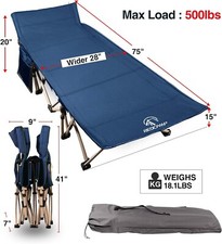 REDCAMP Folding Camping Cot for Adults 500lbs, Heavy Duty Wide Sleeping Cots