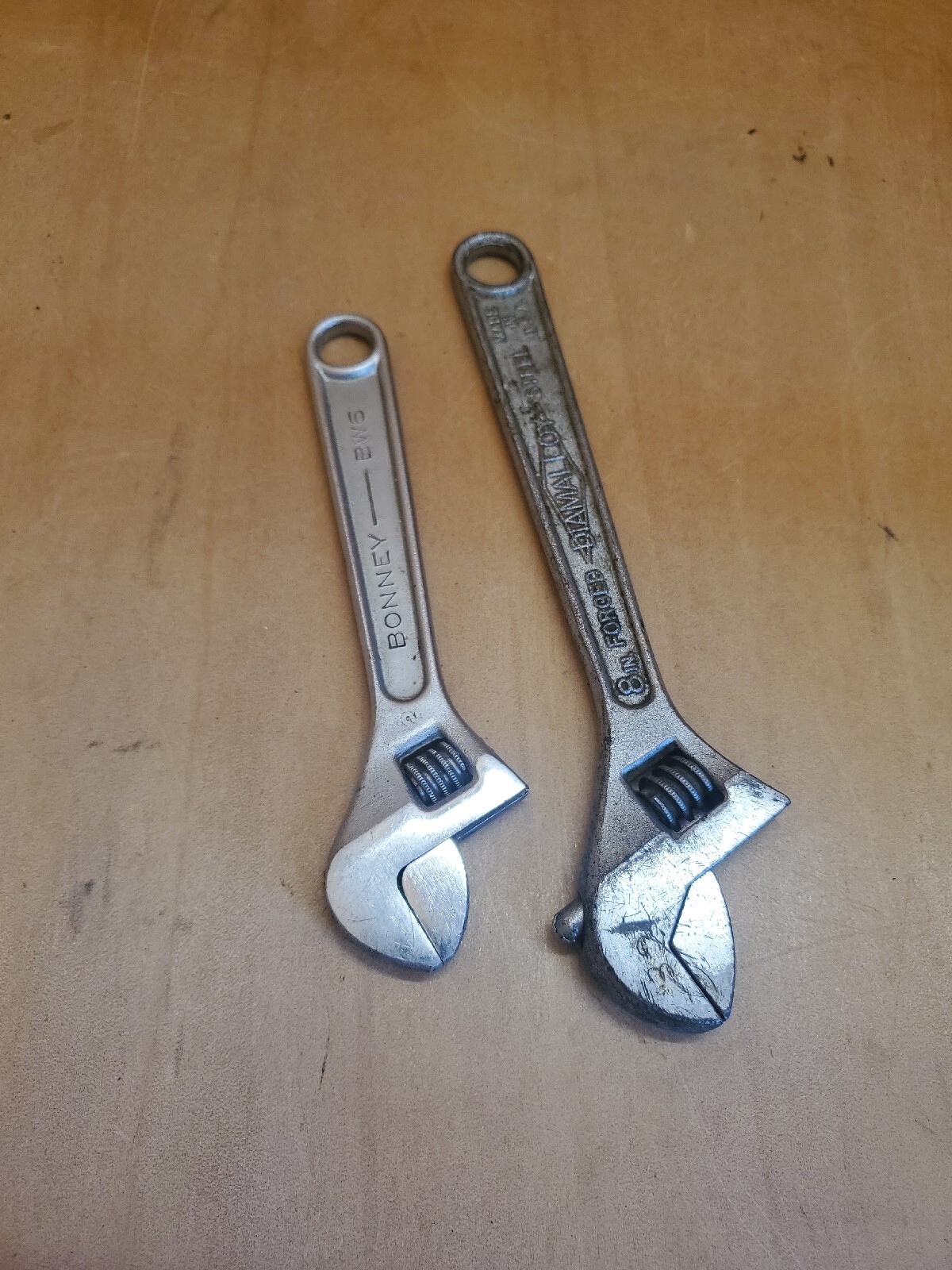 2 Vintage Wrenches Diamond Calk & Horseshoe Co. 8" & Bonney 6