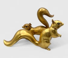 VTG Anthony Freeman California Pottery Gold Leaf Big Squirrel set MCM