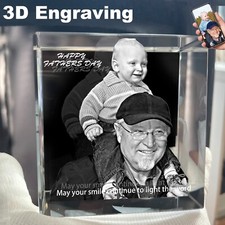 Personalized 2D/ 3D Crystal Photo Gifts Custom Etching Picture Frame for DAD MOM