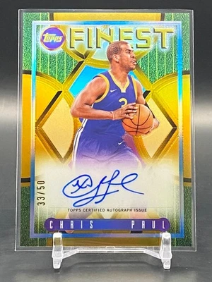 Chris Paul 2023-24 Topps Finest Auto Flashback Gold #/50 Warriors #FLA-CP - Image 1 of 3