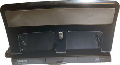 Staples One-Touch 3-Hole Punch 30-Sheet Heavy Duty Black 26614 used once