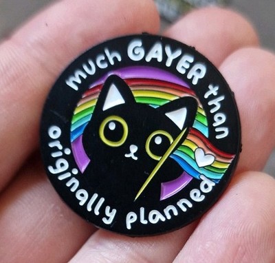 Much Gayer Than Originally Planned Pin Brosche Abzeichen Anstecknadel
