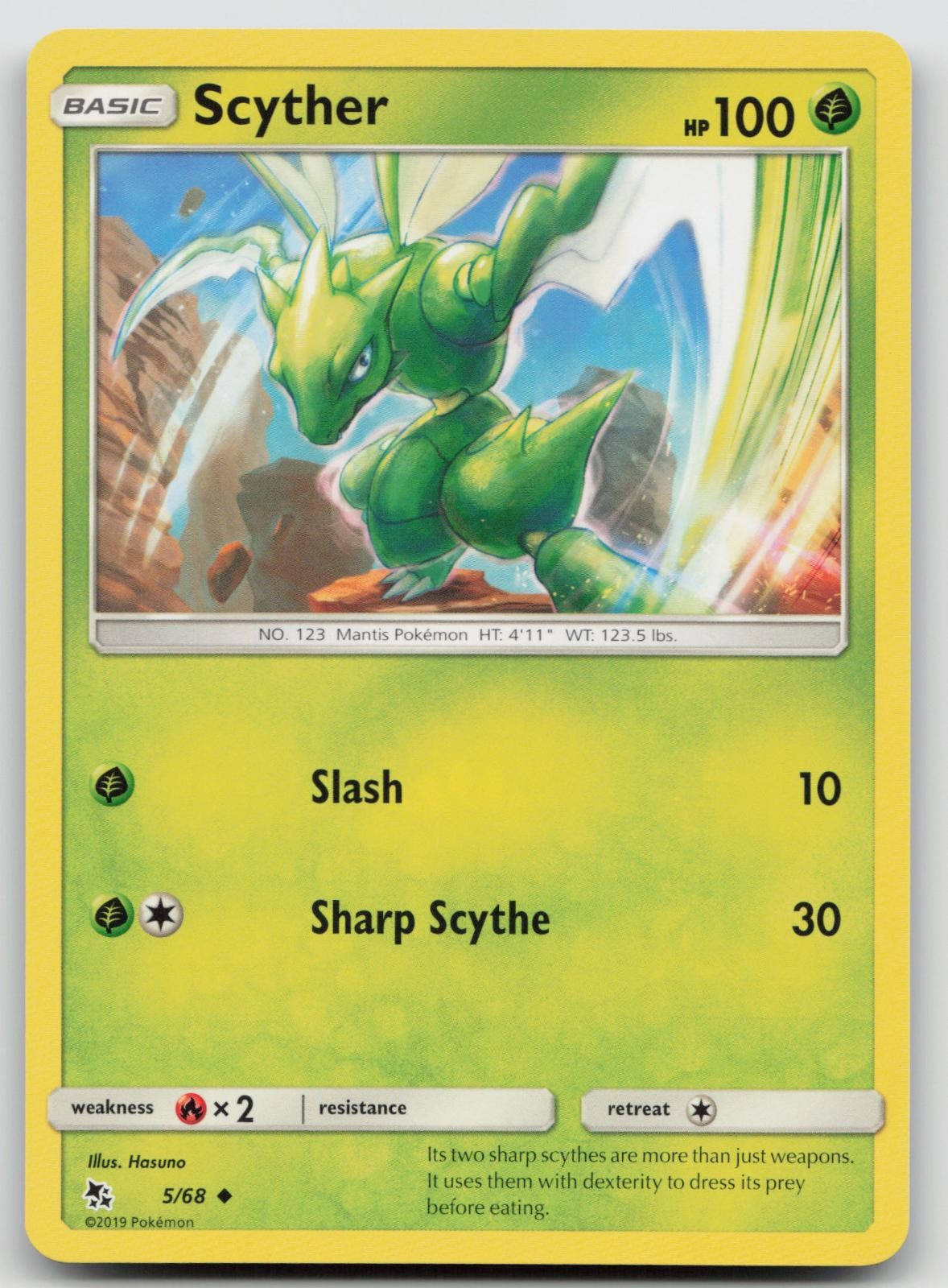 Scyther 5/68 NM Hidden Fates Pokemon