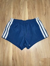 Vintage 70's Ocean side Blue With Stripes Swimming Trunk Shorts Size 32-34 C
