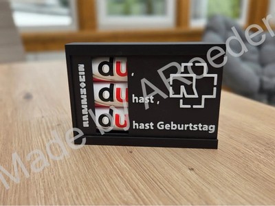 Rammstein Geburtstags-Deko Fanartikel mit Motiv, Schriftzug, Schwarz-Weiß/Rot