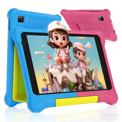 AEEZO Kids Tablet 7 inch Android 13 Tablets 5+32GB with Shockproof Blue ＆ Pink