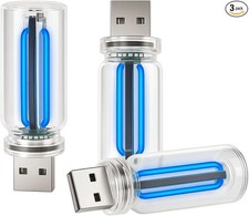 3PCS USB Car Interior Lights, Plug-in Glass Bottle Ambient Lamps for Cars, Blue