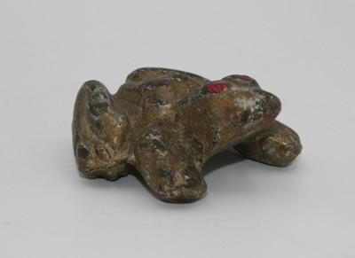 Vintage Cast Iron MALE Frog TOAD Paperweight Anatomically Correct