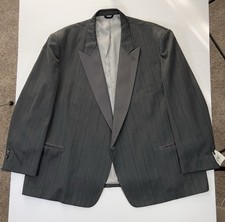 VIntage Christian Dior Tuxedo Jacket 58R Black Satin Lapel And Buttons