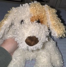 Ty Beanie Buddies Diggs the Dog Plush Floppy Curly Fur 2004 Beige White 13”