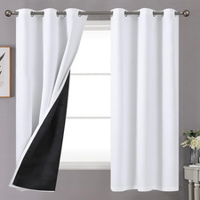 Youngstex 100 Blackout Curtains 63 Inches Long for Bedroom, Black Out Thermal D