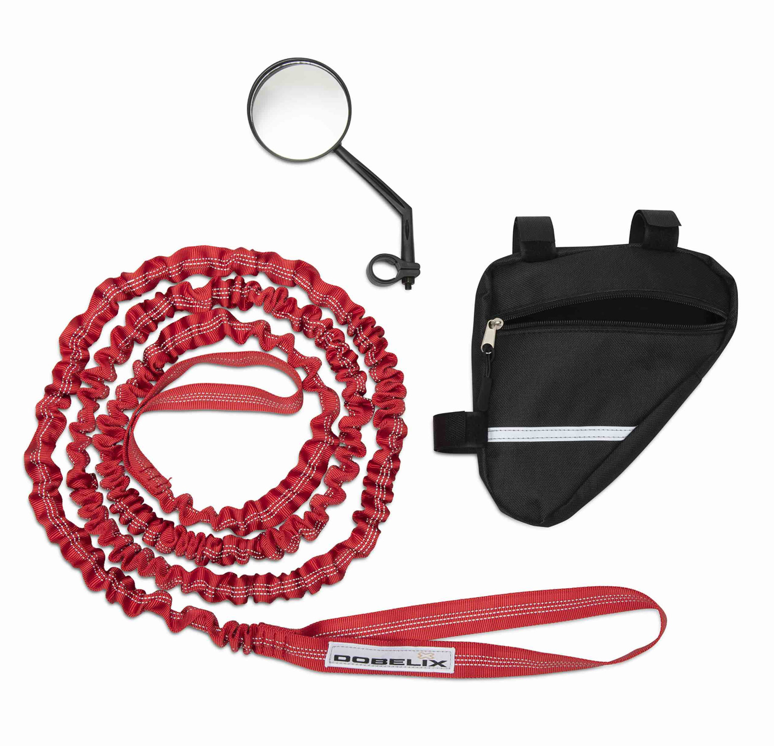 Bicycle Tow Rope + Handlebar Rearview Mirror Bike Towing Pull Strap Bungee