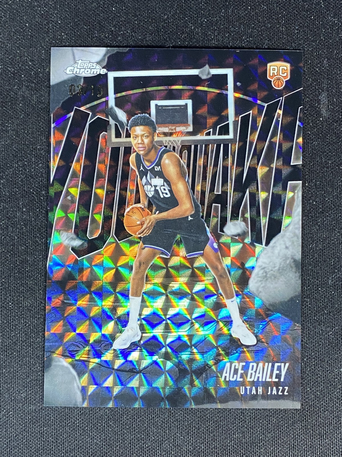 2025-26 Topps Chrome Ace Bailey #5 RC Youthquake Black Geometric Refractor /10