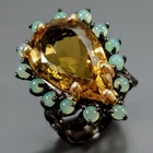 Handmade 28 ct+ Natural Lemon Quartz Ring 925 Sterling Silver Size 8 /R468981
