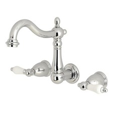 Kingston KS1251PL Wall Mount Bathroom Faucet, Polished Chrome