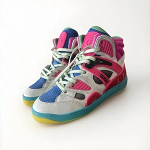 Baskets montantes Gucci Basket. Blanc, rose et bleu Taille 5,5 US / 35,5 EU