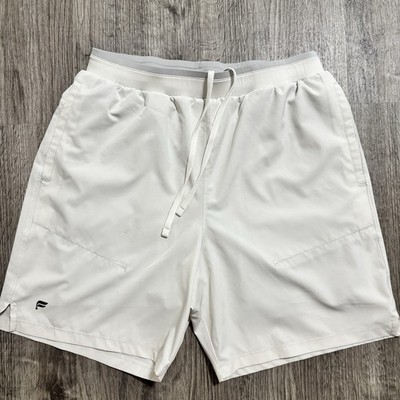 Fabletics Mens Athletic Shorts White Drawstring Performance Gym Training Size L 