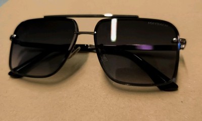 Maybach Inspired Sunglasses Black Metal Frame Square Aviator UV400 Sunglasses #1