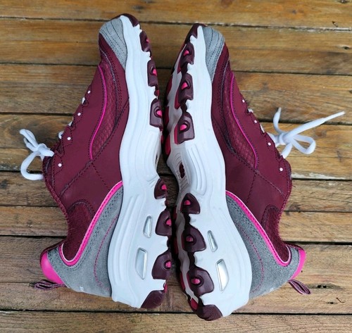 sketchers dlites memory foam trainers size 7 eur 40 burgundy grey vgc funky - Picture 14 of 14